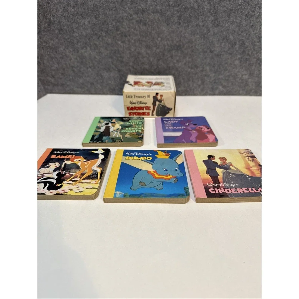 1986 Little Treasury of Walt Disney Favorite Stories 5 Books Only Set Incomplete